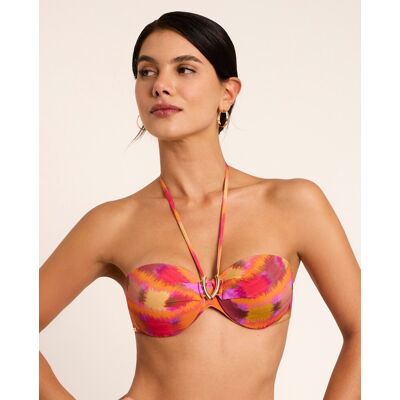 Selmark Top de bikini de mujer, bandeau con aro, colección magma. (100 - Copa C) Multicolor mujer Selmark Top de bikini de mujer, bandeau con aro, colección magma. (100 - Copa C) Multicolor mujer