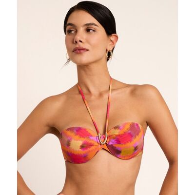 Selmark Top de bikini de mujer, bandeau con aro, colección magma. (95 - Copa D) Multicolor mujer Selmark Top de bikini de mujer, bandeau con aro, colección magma. (95 - Copa D) Multicolor mujer