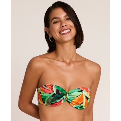 Selmark Top de bikini de mujer, bandeau con aro, colección oasis. (95 - Copa C) Multicolor mujer Selmark Top de bikini de mujer, bandeau con aro, colección oasis. (95 - Copa C) Multicolor mujer