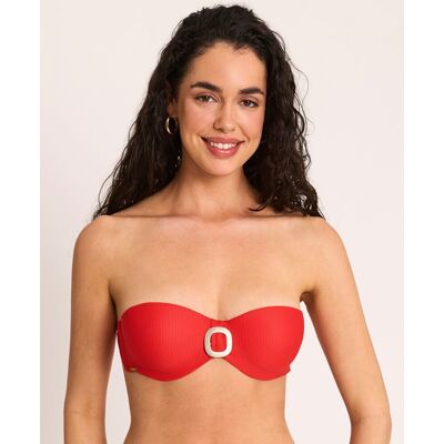 Selmark Top de bikini de mujer, bandeau con aro con foam, colección solstice. (85 - Copa C) Coral mujer Selmark Top de bikini de mujer, bandeau con aro con foam, colección solstice. (85 - Copa C) Coral mujer
