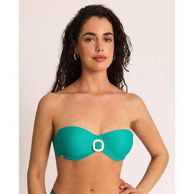 Selmark Top de bikini de mujer, bandeau con aro con foam, colección solstice. (85 - Copa D) Verde Agua mujer Selmark Top de bikini de mujer, bandeau con aro con foam, colección solstice. (85 - Copa D) Verde Agua mujer
