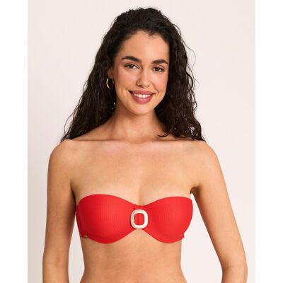 Selmark Top de bikini de mujer, bandeau con aro con foam, colección solstice. (85 - Copa D) Coral mujer Selmark Top de bikini de mujer, bandeau con aro con foam, colección solstice. (85 - Copa D) Coral mujer
