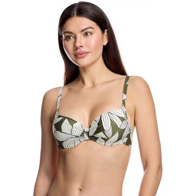 Ory Top de bikini de mujer con aros y efecto drapeado. (90 - Copa B) Verde Oliva mujer Ory Top de bikini de mujer con aros y efecto drapeado. (90 - Copa B) Verde Oliva mujer