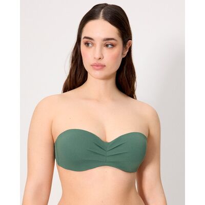 Ysabel Mora Tops de bikini bandeau micropiqué coral en copa c. (95 - Copa C) Verde oscuro mujer Ysabel Mora Tops de bikini bandeau micropiqué coral en copa c. (95 - Copa C) Verde oscuro mujer
