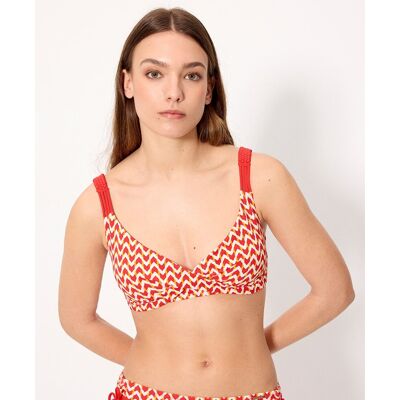 Ysabel Mora Tops de bikini triángulo micropiqué estampado coral en copa b. (95 - Copa B) Coral mujer Ysabel Mora Tops de bikini triángulo micropiqué estampado coral en copa b. (95 - Copa B) Coral mujer