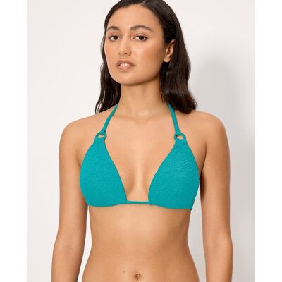 Ysabel Mora Tops de bikini triángulo push-up con textura en copa b. (95 - Copa B) Azul Turquesa mujer Ysabel Mora Tops de bikini triángulo push-up con textura en copa b. (95 - Copa B) Azul Turquesa mujer