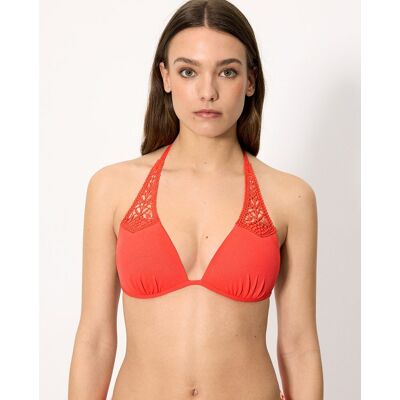 Ysabel Mora Tops de bikini triángulo push-up micropiqué coral en copa b. (100 - Copa B) Coral mujer Ysabel Mora Tops de bikini triángulo push-up micropiqué coral en copa b. (100 - Copa B) Coral mujer