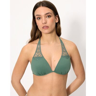Ysabel Mora Tops de bikini triángulo push-up micropiqué coral en copa b. (80 - Copa B) Verde oscuro mujer Ysabel Mora Tops de bikini triángulo push-up micropiqué coral en copa b. (80 - Copa B) Verde oscuro mujer