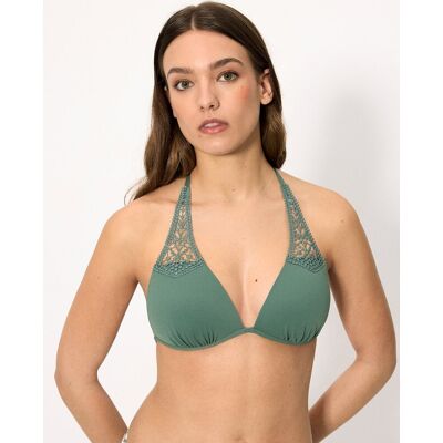 Ysabel Mora Tops de bikini triángulo push-up micropiqué coral en copa b. (100 - Copa B) Verde oscuro mujer Ysabel Mora Tops de bikini triángulo push-up micropiqué coral en copa b. (100 - Copa B) Verde oscuro mujer