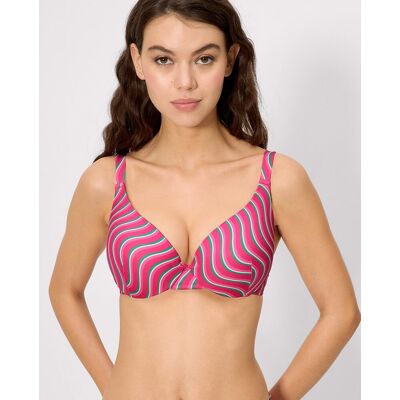 Ysabel Mora Tops de bikini estampado ondas en copa c. (95 - Copa C) Rosa / Blanco mujer Ysabel Mora Tops de bikini estampado ondas en copa c. (95 - Copa C) Rosa / Blanco mujer