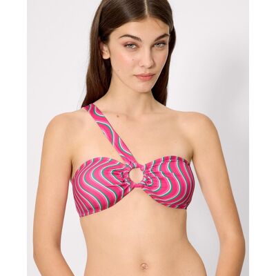 Ysabel Mora Tops de bikini estampado ondas en copa b. (95 - Copa B) Rosa / Blanco mujer Ysabel Mora Tops de bikini estampado ondas en copa b. (95 - Copa B) Rosa / Blanco mujer