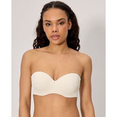 Ysabel Mora Tops de bikini bandeau tejido calado en copa c. (85 - Copa C) Crudo mujer Ysabel Mora Tops de bikini bandeau tejido calado en copa c. (85 - Copa C) Crudo mujer