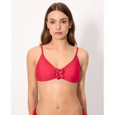 Ysabel Mora Tops de bikini triángulo detalle flor crochet en copa b. (95 - Copa B) Rojo mujer Ysabel Mora Tops de bikini triángulo detalle flor crochet en copa b. (95 - Copa B) Rojo mujer
