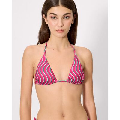 Ysabel Mora Tops de bikini triángulo estampado ondas en copa b. (80 - Copa B) Rosa / Blanco mujer Ysabel Mora Tops de bikini triángulo estampado ondas en copa b. (80 - Copa B) Rosa / Blanco mujer