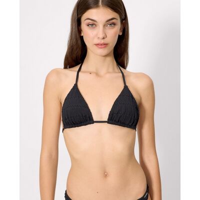 Ysabel Mora Tops de bikini triángulo textura en copa b. (90 - Copa B) Negro mujer Ysabel Mora Tops de bikini triángulo textura en copa b. (90 - Copa B) Negro mujer