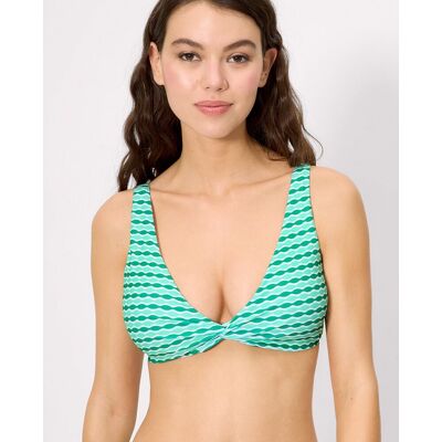 Ysabel Mora Tops de bikini triángulo estampado geométrico en copa c. (85 - Copa C) Verde claro mujer Ysabel Mora Tops de bikini triángulo estampado geométrico en copa c. (85 - Copa C) Verde claro mujer