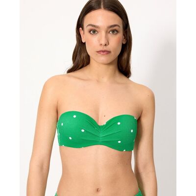 Ysabel Mora Tops de bikini bandeau piqué lunares en copas b y c. (95 - Copa C) Verde mujer Ysabel Mora Tops de bikini bandeau piqué lunares en copas b y c. (95 - Copa C) Verde mujer
