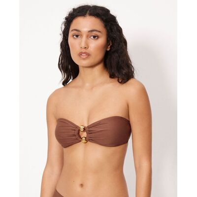 Ysabel Mora Tops de bikini estilo bandeau en copa b. (95 - Copa B) Marrón mujer Ysabel Mora Tops de bikini estilo bandeau en copa b. (95 - Copa B) Marrón mujer