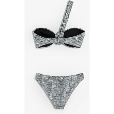 Scalpers Bikini completo bandeau con braguita clásica. (40) Negro / Blanco mujer Scalpers Bikini completo bandeau con braguita clásica. (40) Negro / Blanco mujer