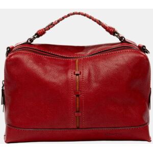 Abbacino Bandolera en piel con detalle trenzado. Rojo mujer Abbacino Bandolera en piel con detalle trenzado. Rojo mujer