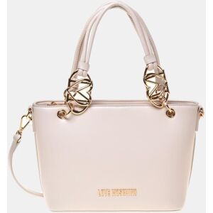Love Moschino Bolso color crema con asa extraíble y hebillas con logo. Crudo mujer Love Moschino Bolso color crema con asa extraíble y hebillas con logo. Crudo mujer