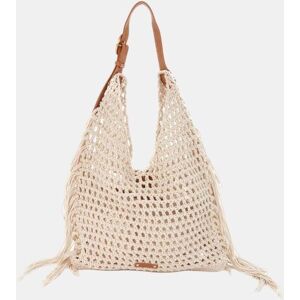 Abbacino Bolso de hombro de macramé y flecos. Beige mujer Abbacino Bolso de hombro de macramé y flecos. Beige mujer