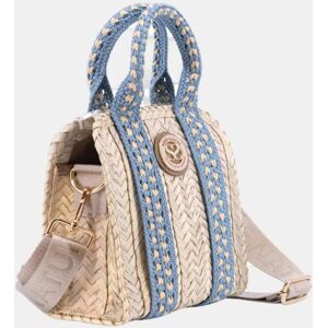 Simó Sastre Bolso pequeño tipo maletin de palma natural. Azul mujer Simó Sastre Bolso pequeño tipo maletin de palma natural. Azul mujer