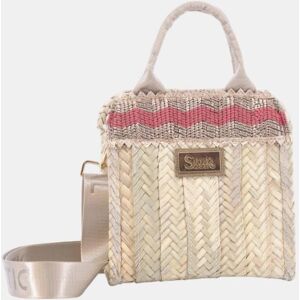 Simó Sastre Bolso pequeño tipo maletin de palma natural. Coral mujer Simó Sastre Bolso pequeño tipo maletin de palma natural. Coral mujer