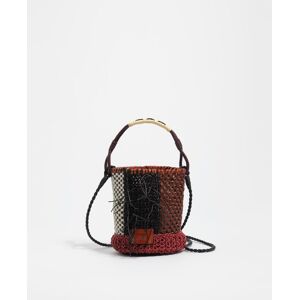 Bimba y Lola Bolso de hombro trenzado con piel multiposición. Negro / Rojo mujer Bimba y Lola Bolso de hombro trenzado con piel multiposición. Negro / Rojo mujer