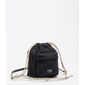 Bimba y Lola Bolso de hombro mini con cierre fruncidor. Negro mujer Bimba y Lola Bolso de hombro mini con cierre fruncidor. Negro mujer