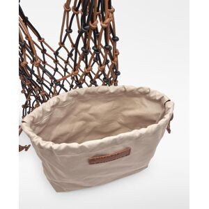 Adolfo Dominguez Bolso de hombro de mujer tipo hobo con tubulares anudados. Negro / Natural mujer Adolfo Dominguez Bolso de hombro de mujer tipo hobo con tubulares anudados. Negro / Natural mujer
