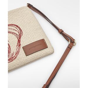 Adolfo Dominguez Bolso de fiesta de mujer clutch con bordado y textura de rafia. Natural mujer Adolfo Dominguez Bolso de fiesta de mujer clutch con bordado y textura de rafia. Natural mujer