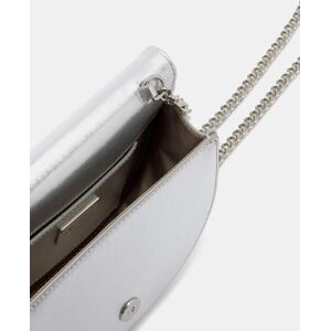 Alma en Pena Bolso de mano de piel con pedrería convertible a bandolera. Plata mujer Alma en Pena Bolso de mano de piel con pedrería convertible a bandolera. Plata mujer