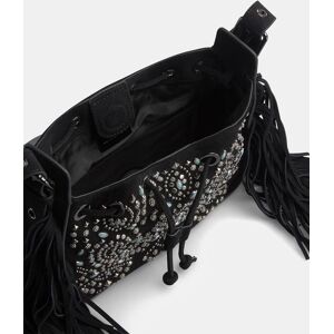 Alma en Pena Bolso de hombro de piel con tachas y flecos laterales. Negro mujer Alma en Pena Bolso de hombro de piel con tachas y flecos laterales. Negro mujer