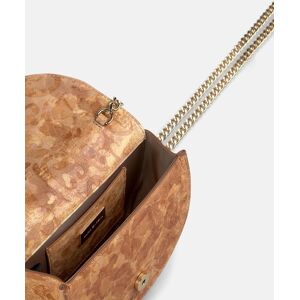 Alma en Pena Bolso de mano media luna convertible a bandolera de piel con pedrería. Marrón claro mujer Alma en Pena Bolso de mano media luna convertible a bandolera de piel con pedrería. Marrón claro mujer