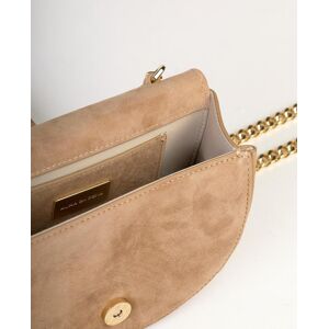 Alma en Pena Bolso de mano media luna convertible a bandolera de piel con pedrería. Camel mujer Alma en Pena Bolso de mano media luna convertible a bandolera de piel con pedrería. Camel mujer
