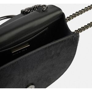 Alma en Pena Bolso de mano media luna convertible a bandolera de piel con pedrería. Negro mujer Alma en Pena Bolso de mano media luna convertible a bandolera de piel con pedrería. Negro mujer