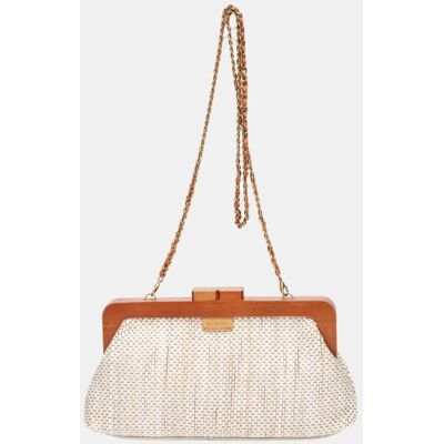 Abbacino Clutch de fiesta con boquilla de madera. Beige mujer Abbacino Clutch de fiesta con boquilla de madera. Beige mujer
