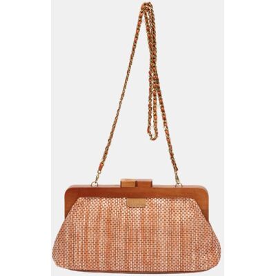Abbacino Clutch de fiesta con boquilla de madera. Naranja mujer Abbacino Clutch de fiesta con boquilla de madera. Naranja mujer