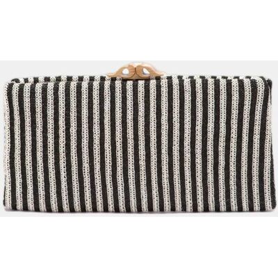 Abbacino Clutch de fiesta a rayas con boquilla. Negro mujer Abbacino Clutch de fiesta a rayas con boquilla. Negro mujer