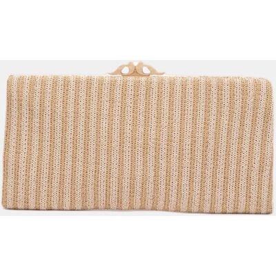 Abbacino Clutch de fiesta a rayas con boquilla. Naranja mujer Abbacino Clutch de fiesta a rayas con boquilla. Naranja mujer