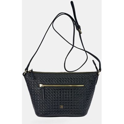 Guy Laroche Bolso crossbody con cremallera en piel color negro. Negro mujer Guy Laroche Bolso crossbody con cremallera en piel color negro. Negro mujer