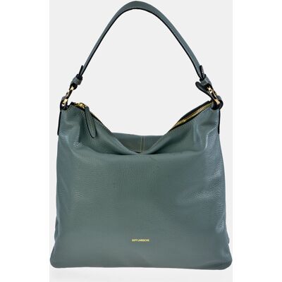 Guy Laroche Bolso hobo en piel con cremallera. Azul claro mujer Guy Laroche Bolso hobo en piel con cremallera. Azul claro mujer