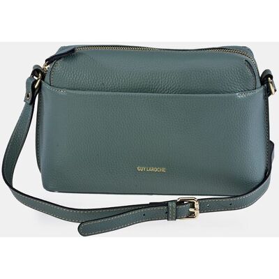 Guy Laroche Bolso crossbody en piel con bolsillo frontal. Azul claro mujer Guy Laroche Bolso crossbody en piel con bolsillo frontal. Azul claro mujer