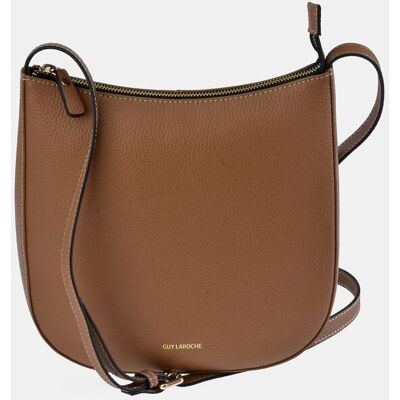 Guy Laroche Bolso crossbody en piel con bolsillo trasero. Camel mujer Guy Laroche Bolso crossbody en piel con bolsillo trasero. Camel mujer