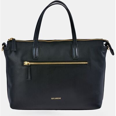 Guy Laroche Bolso carryal en piel con doble asa y bandoler. Negro mujer Guy Laroche Bolso carryal en piel con doble asa y bandoler. Negro mujer