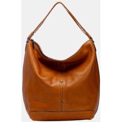 Abbacino Bolso de hombro en piel con asa trenzada. Marrón mujer Abbacino Bolso de hombro en piel con asa trenzada. Marrón mujer