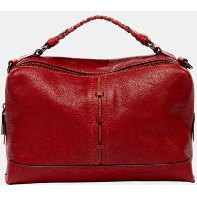 Abbacino Bandolera en piel con detalle trenzado. Rojo mujer Abbacino Bandolera en piel con detalle trenzado. Rojo mujer