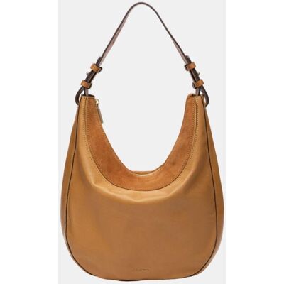 Abbacino Bolso de hombro en piel y serraje combinado. Marrón mujer Abbacino Bolso de hombro en piel y serraje combinado. Marrón mujer