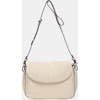 Abbacino Bandolera en piel y serraje con solapa. Beige mujer Abbacino Bandolera en piel y serraje con solapa. Beige mujer